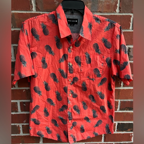 Hawaiian Golden Pineapple Edm Print Men's Short Sleeve Shirt